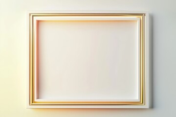 Soft light gradient under a white frame with gold 3D borders.