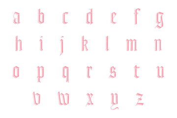 ぷるぷるした質感のアルファベット