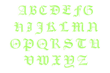 ぷるぷるした質感のアルファベット