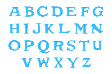 ぷるぷるした質感のアルファベット