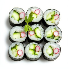 Cucumber and Radish Sushi Rolls 