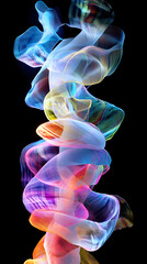 Naklejka premium Abstract digital smoke trails forming vibrant colorful spirals.
