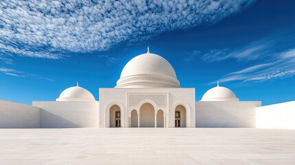 stunning mosque dome with intricate design against blue sky