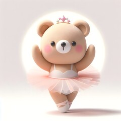 Fototapeta premium A dancing bear in a ballerina tutu.