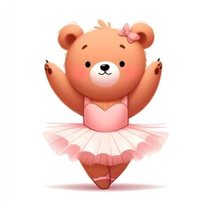 Fototapeta premium A dancing bear in a ballerina tutu.