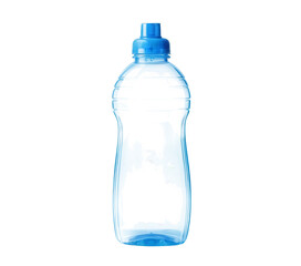 Naklejka premium A plastic bottle displayed on a white background, isolated for clarity.