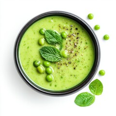 Green Pea Gazpacho with Mint Oil
