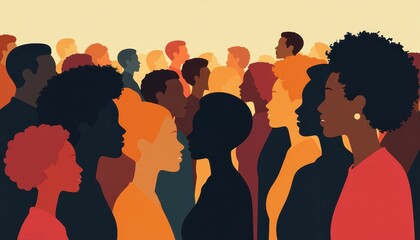 Vibrant Illustration Celebrating Black History Month: Diverse Hairstyles and Bold Colors