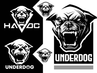 Vector logo mascot of angry Dog