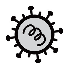 Simple Virus Vector Illustration.Schematic Diagram of Enveloped Virus Isolated On Transparent Background.  RSV, HMPV