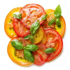  Raw Heirloom Tomato Carpaccio with Basil