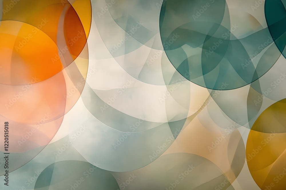 Poster Overlapping translucent circles creating a dreamy layered effect
