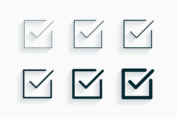 pack of verify checkmark tick thin, bold element design