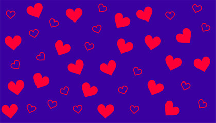 cute red love heart pattern valentine backdrop design