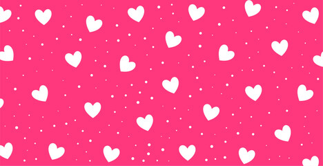 cute white love heart pattern backdrop for fabric print