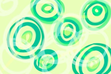 Fototapeta premium Colorful abstract design with green circular patterns on a light background