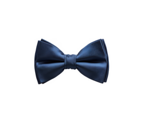 Classic black satin bow tie on a white background, elegant accessory for formal events.. isolated on transparent background cutout