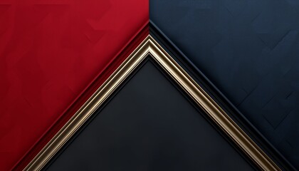 Obraz premium Abstract Gold Frame Red and Blue Background Design