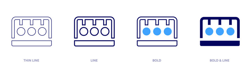 Pendulum icon in 4 different styles. Thin Line, Line, Bold, and Bold Line. Duotone style. Editable stroke