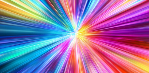 Obraz premium Colorful background with a rainbow gradient and wavy lines for copy space