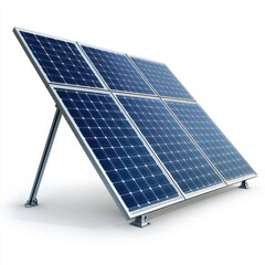 A single solar panel standing upright with visible grid details and a realistic metallic frame, isolated on a clean white background
