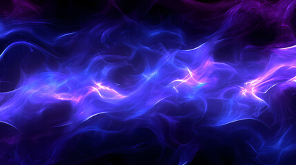 Obraz premium Abstract purple and blue waves on a black background