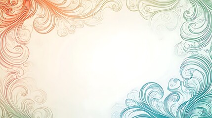 Abstract Swirling Pastel Floral Design Frame