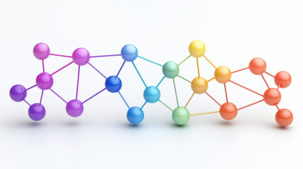 Colorful molecular structures connected in dynamic arrangement