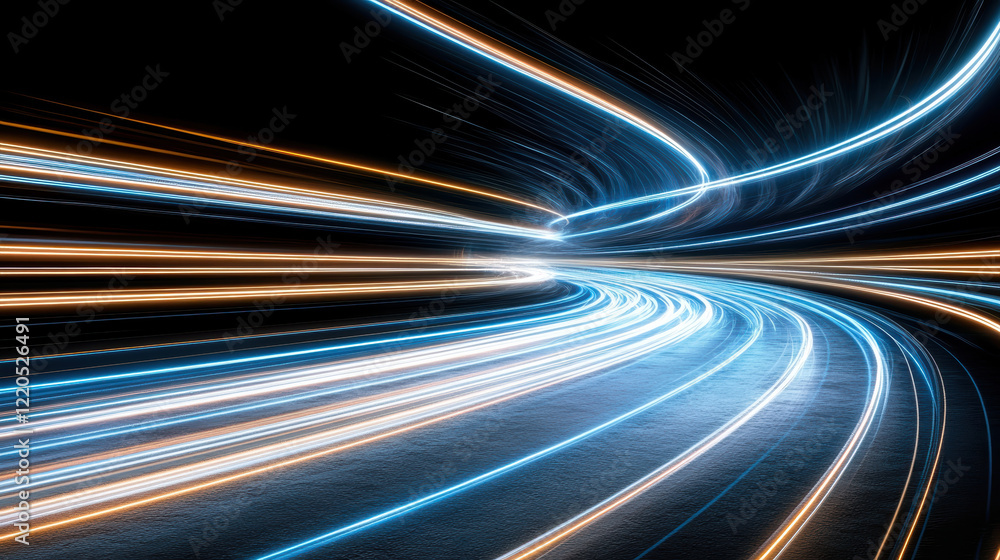 Aufkleber abstract light trails create dynamic rhythm of technology and motion
