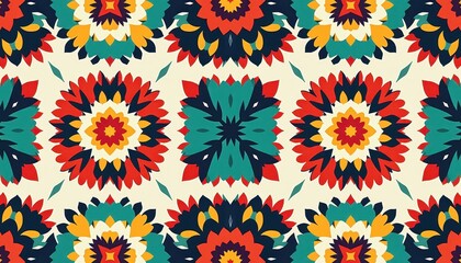 Abstract Floral Pattern Celebrating Black History Month on Bei Background