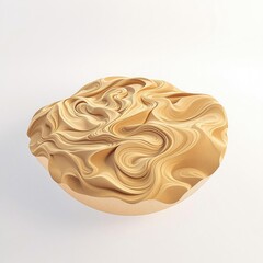 A large mound of dry sand is positioned on a clean and polished white surface showcasing its natural texture , textured surface, sandy mound