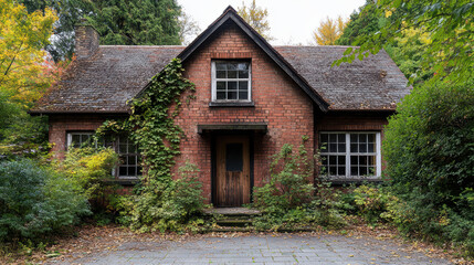 Abandoned mansion with broken windows and overgrown vines, evoking nostalgia