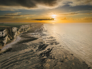 Vue aérienne falaise de Normandie
