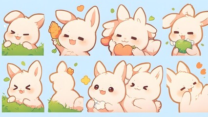 Obraz premium set of cartoon animals stickers 