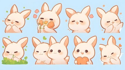 set of cartoon animals stickers 