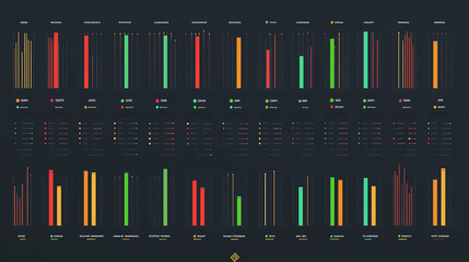 Fototapeta premium Abstract dark blue background with Colorful charts and graphs with statistics to innovative analyze business potential and forecast future development of companies growth.