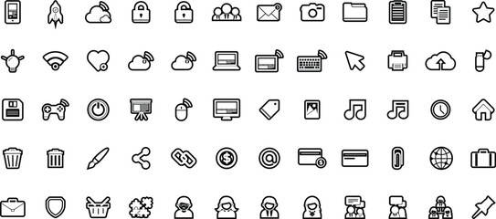 Business people, human resources, office management - thin line web icon set. Outline icons collection. Simple vector illustration