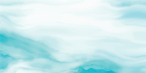 Fototapeta premium Tranquil Abstract Watercolor Ocean Wave Texture with Soft Shades of Blue and Green, Ideal for Use as a Background in Ocean-Themed or Serene Graphic Designs. 
