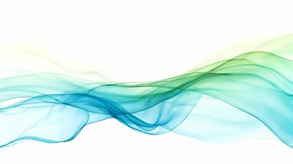 Elegant blue and mint gradient smoke animation with flowing curves, perfect for modern backgrounds and luxury branding, horizontal video