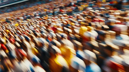 Obraz premium Blurred Crowd with Natural Lighting in Background