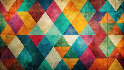 Abstract Geometric Pattern with Vintage Texture and Earthy Tones
