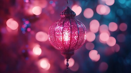 The sparkling lanterns in the mosque area are a symbol of the light of Islam, a symbol of the message of peace and tolerance and welcoming the holy month of Ramadan