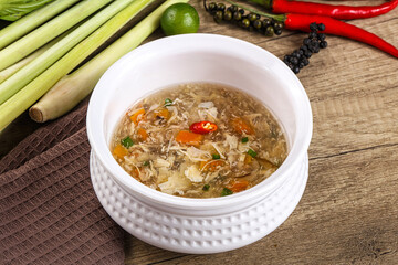 Asian gourmet crab soup with spices