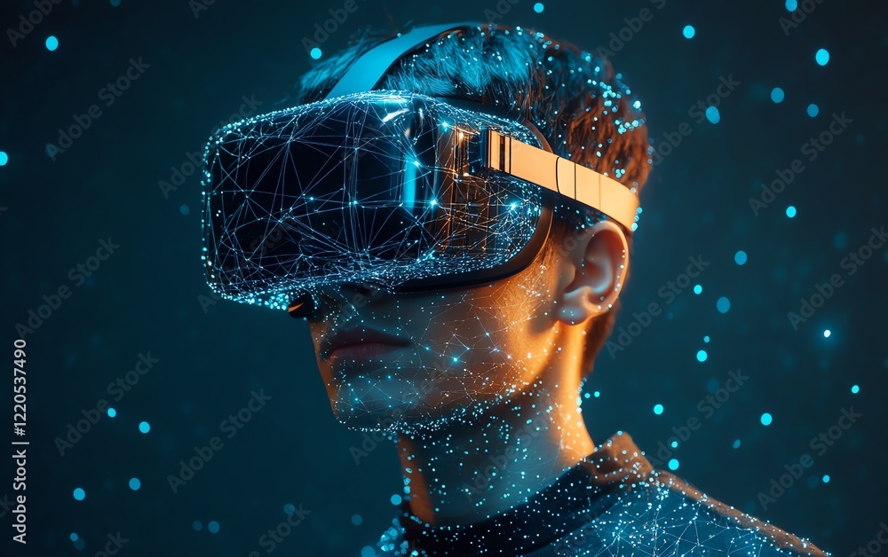 Poster metaverse and global network concept, virtual reality connectivity, augmented reality integration, d