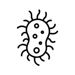Bacteria icon with details in black outline style