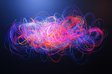 Obraz premium A vibrant swirl of colorful light trails creates an abstract and dynamic visual, evoking feelings of movement and energy.