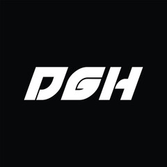 DGH letter technology logo design on black background. DGH creative initials letter IT logo concept. DGH setting shape design