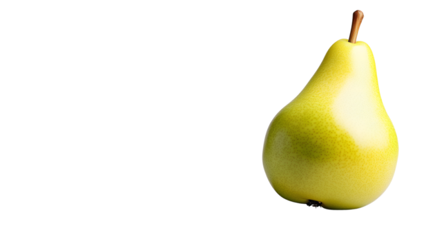 Hyper-Realistic Green Pear Floating Mid-Air with Gradient to Yellow on White Background
