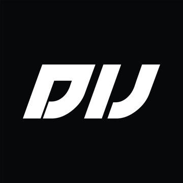 DIJ letter technology logo design on black background. DIJ creative initials letter IT logo concept. DIJ setting shape design