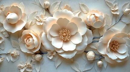 Floral 3D Modern Living Room Wallpaper